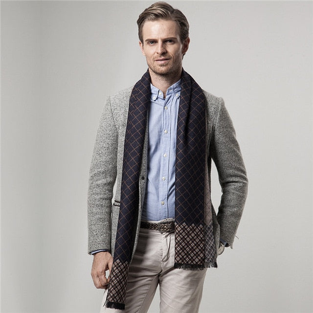 Men's Plaid Cashmere Scarf