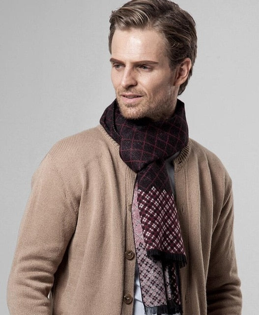 Men's Plaid Cashmere Scarf