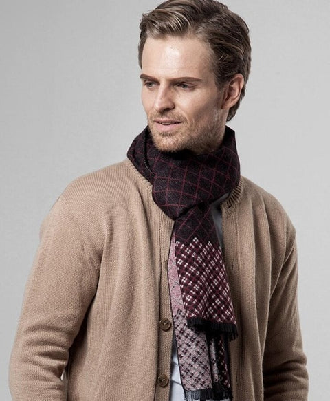 Men's Plaid Cashmere Scarf