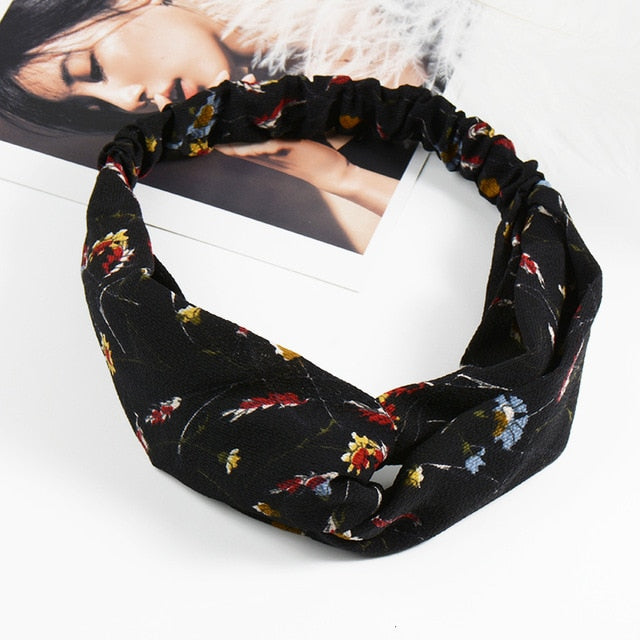 Cross Turban Chiffon Headband