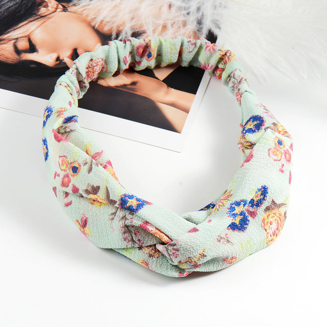 Cross Turban Chiffon Headband