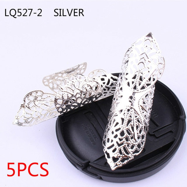 Flower Pattern Adjustable Metal Hair Ring