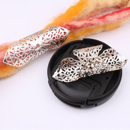 Flower Pattern Adjustable Metal Hair Ring