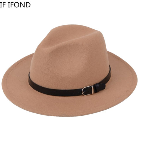 Classic British Fedora Hat Men Women Imitation Woolen Winter Felt Hats Fashion Jazz Hat Chapeau Wholesale