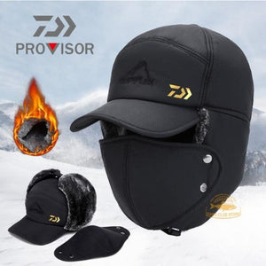 Fishing Winter Thermal Bomber Hats Men Women Fashion Ear Protection Face Windproof Ski Cap Velvet Thicken Couple Hat