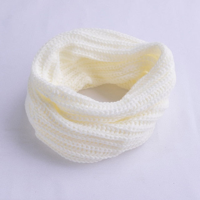 Winter Scarf For Women Men Knitted Warm Scarves Unisex Solid Color O Ring Neck Collar Soft Snood Scarf