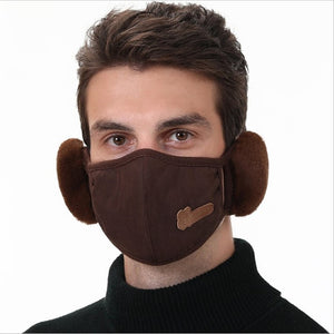 New 2 in 1 women men Earmuffs Mouth Mask Windproof Winter Soft Thick Warm Ear Cover Solid Headphone Earlap for Boys Girls