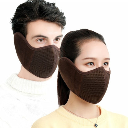 New 2 in 1 women men Earmuffs Mouth Mask Windproof Winter Soft Thick Warm Ear Cover Solid Headphone Earlap for Boys Girls