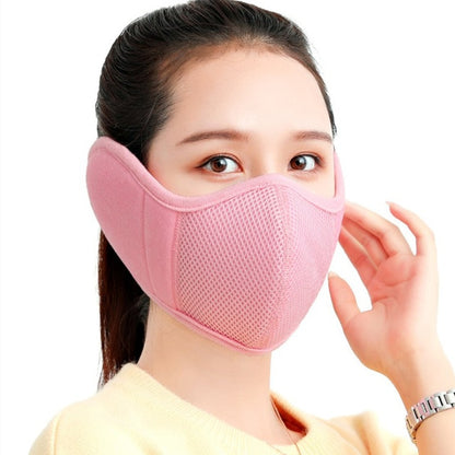 New 2 in 1 women men Earmuffs Mouth Mask Windproof Winter Soft Thick Warm Ear Cover Solid Headphone Earlap for Boys Girls