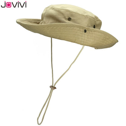 Jovivi Outdoor Boonie Hat Wide Brim Breathable Safari Fishing Hats UV Protection Foldable Military Hat Climbing Summer Hats Caps