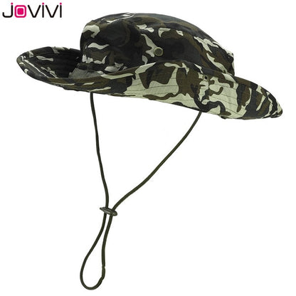 Jovivi Outdoor Boonie Hat Wide Brim Breathable Safari Fishing Hats UV Protection Foldable Military Hat Climbing Summer Hats Caps