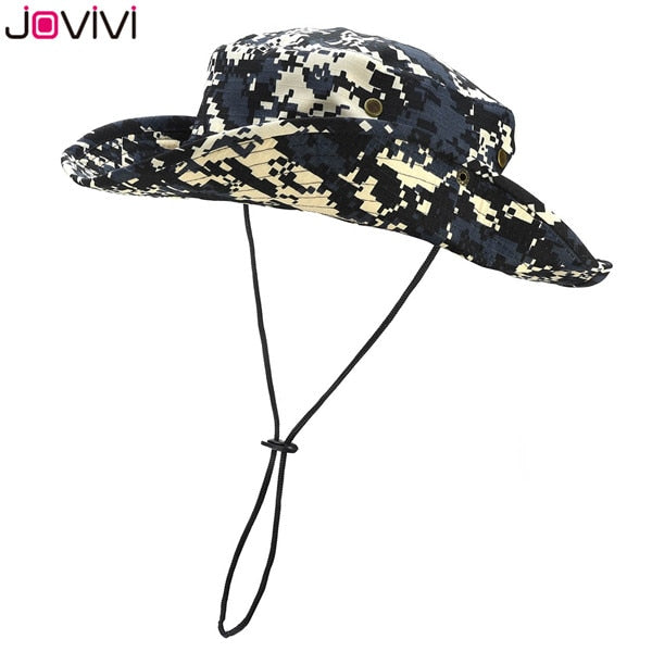 Jovivi Outdoor Boonie Hat Wide Brim Breathable Safari Fishing Hats UV Protection Foldable Military Hat Climbing Summer Hats Caps