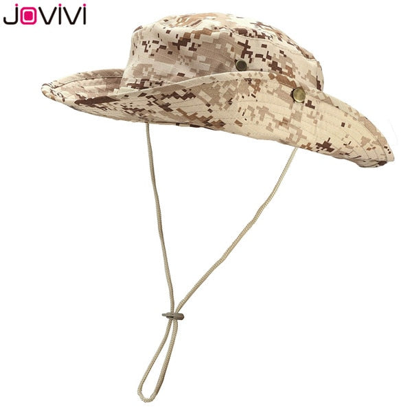 Jovivi Outdoor Boonie Hat Wide Brim Breathable Safari Fishing Hats UV Protection Foldable Military Hat Climbing Summer Hats Caps