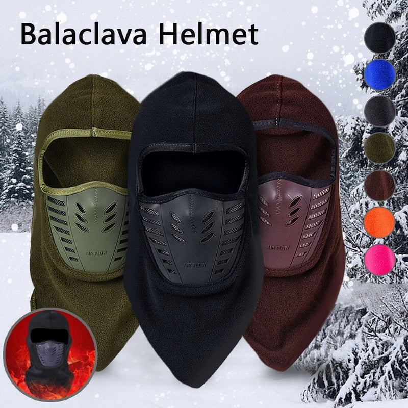 Plus Velvet Super Warm Balaclava Helmet Riding And Windproof Protective Ear Cap New Fashion Winter Men Breathable Beanies