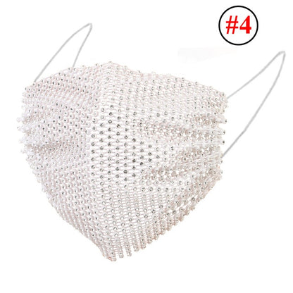 Luxury Jewelry Bling Rhinestone Mask Halloween Women Fashion Elastic Mask Crystal Decorative Mask Dancer Party