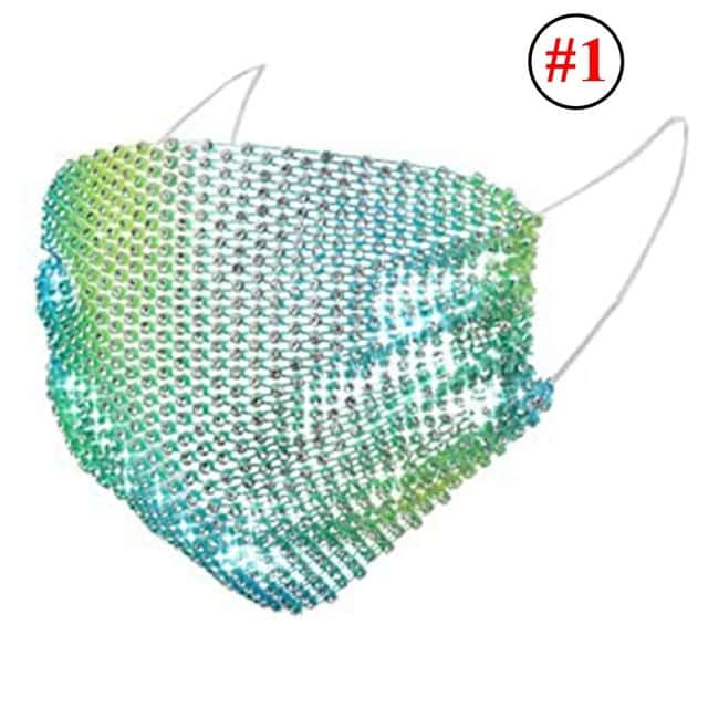 Rhinestone Mask Women Diamond Crytal Decoration Jewelry Facemask Fashion Sexy Glitter Mesh Net Party Show Mouth Mask For Wedding