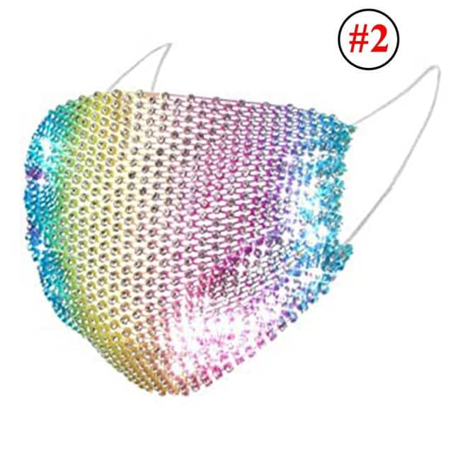 Rhinestone Mask Women Diamond Crytal Decoration Jewelry Facemask Fashion Sexy Glitter Mesh Net Party Show Mouth Mask For Wedding