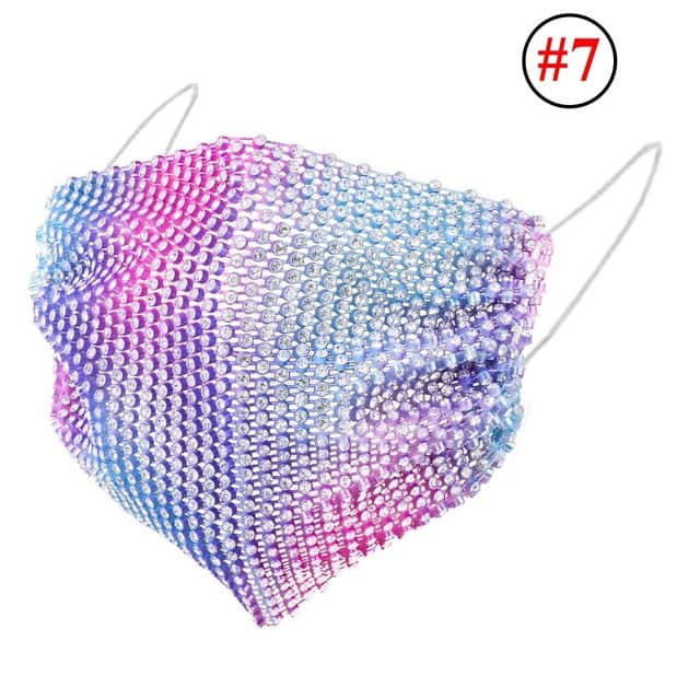 Rhinestone Mask Women Diamond Crytal Decoration Jewelry Facemask Fashion Sexy Glitter Mesh Net Party Show Mouth Mask For Wedding