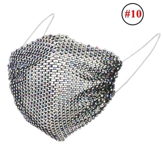 Rhinestone Mask Women Diamond Crytal Decoration Jewelry Facemask Fashion Sexy Glitter Mesh Net Party Show Mouth Mask For Wedding