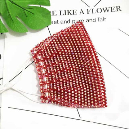 Rhinestone Mask Women Diamond Crytal Decoration Jewelry Facemask Fashion Sexy Glitter Mesh Net Party Show Mouth Mask For Wedding