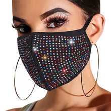 Load image into Gallery viewer, Fashion Women Face Mask With Rhinestone Elastic Reusable Washable Christmas Masks Face Bandana Decor Jewelry Party Gift