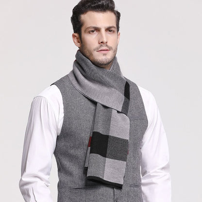 RUNMEIFA 2021 Classic Autumn & Winter Warm Plaid Man Scarf Cashmere Wool Panama Soft Striped Long Scarf High Quality 40 Colors