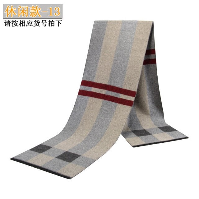 RUNMEIFA 2021 Classic Autumn & Winter Warm Plaid Man Scarf Cashmere Wool Panama Soft Striped Long Scarf High Quality 40 Colors