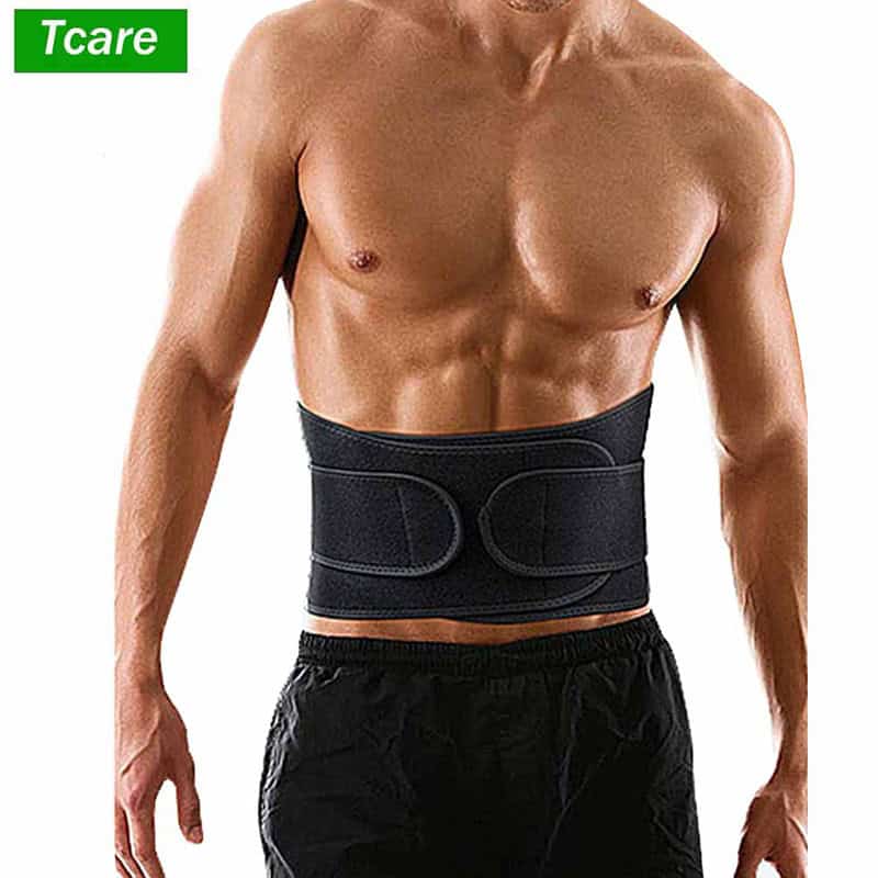 Tcare Back Support Sport Adjustable Back Brace Lumbar Support Belt with Breathable Dual Straps Gym Lower Back Pain Relief Unisex