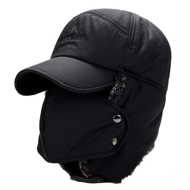 Bomber Hats Warm Plush Ear Flaps Breathable Mask Neck Thicken Winter Cycle Cap Scarf Set Women Men Warm hat