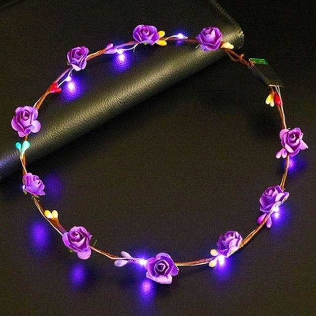 Flower Headband With LED Light