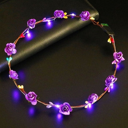 Flower Headband With LED Light